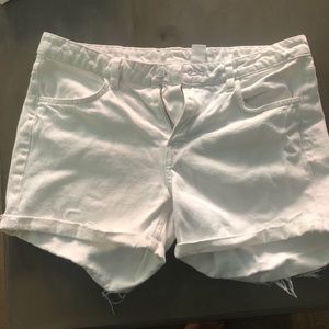 White denim shorts